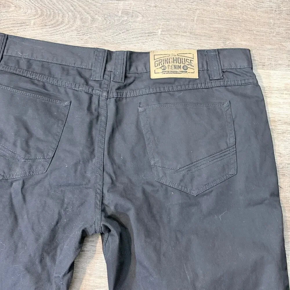 Grindhouse Denim Black Shorts Men’s Size 42 frayed hem skater emo goth Y2K